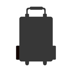 flat design suitcase with wheels icon vector illustration