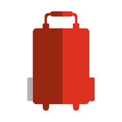 flat design suitcase with wheels icon vector illustration