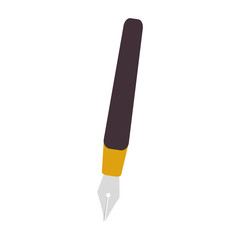 flat design fountain pen icon vector illustration