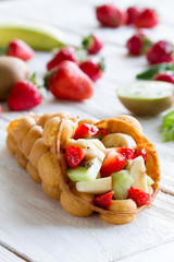 waffles with fruits