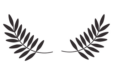 flat design laurel wreath icon vector illustration