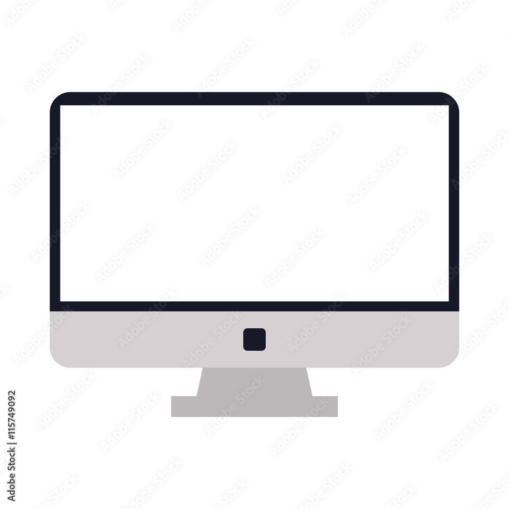 Poster flat design computer monitor icon vector illustration