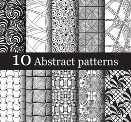 set of 10 seamless abstract patterns