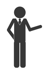 flat design businessman pictogram icon vector illustration