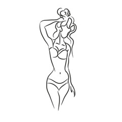 Woman silhouette isolated on white