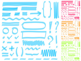 Hand drawing highlighter elements for select and edit text.