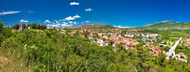 Fototapeta premium Town of Drnis and Dalmatian inland panorama