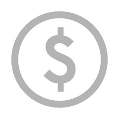 flat design dollar sign in circle icon vector illustration
