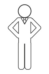 flat design businessman pictogram icon vector illustration