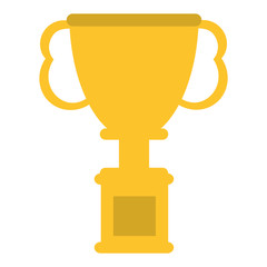 flat design trophy cup icon vector illustration