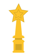 flat design star trophy icon vector illustration