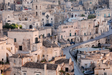 Fototapeta na wymiar A view of the town of Matera in Basilicata - Italy