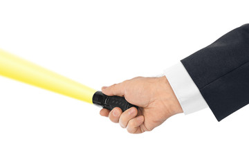 Flashlight in hand