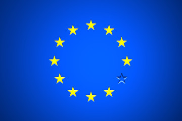 Brexit - EU-Fahne mit fehlendem Stern