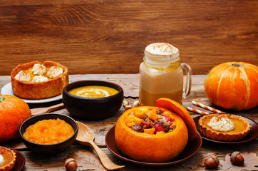 List of pumpkin dishes. Pumpkin Latte; Pumpkin stuffed with meat