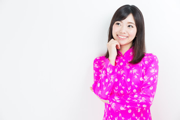 portrait of young asian woman wearing ao dai