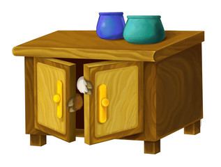 Cartoon wardrobe - isolated - illustration for children