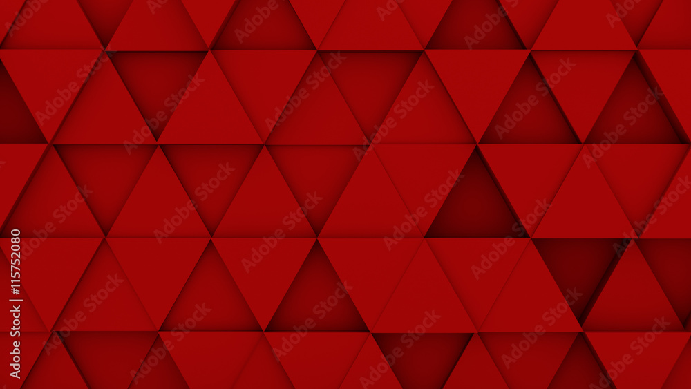 Poster red triangles extruded background 3d render