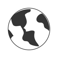 Earth planet icon in black and white , vector illustration graphic design.
