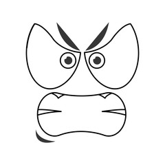 flat design angry emoticon face icons vector illustration