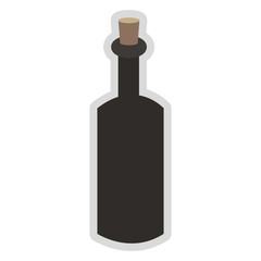 flat design glass bottle with cork icon vector illustration