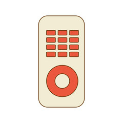 Classic tv control with buttons isolated flat icon, vector illustration.