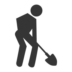 Worker with tools pictogram design, vector illustration graphic.