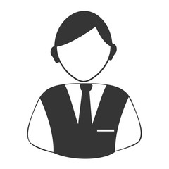 Hotel recepcionist avatar profile design in black and white colors, vector illustration.