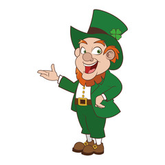 flat design leprechaun character icon vector illustration