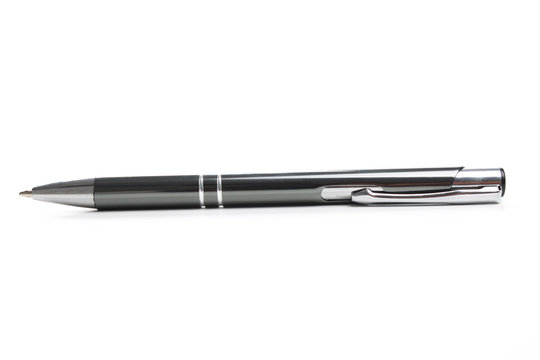 Black luxury pen mockup isolated on a white background. Nice pen