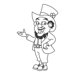 flat design leprechaun character icon vector illustration