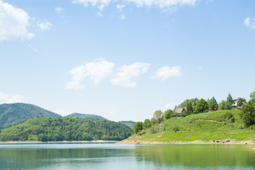 Fototapeta premium Lake with mountains