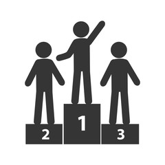 First,second and third  place in black and white colors, vector illustration graphic design.