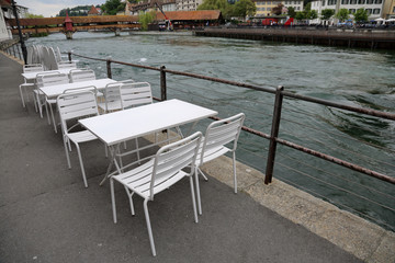 Vacant table in the cafe