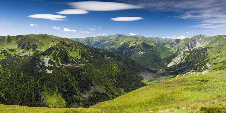 Sunny landscape on Cicha Dolina in Western Tatras