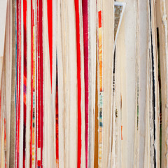 Old postcards stack background