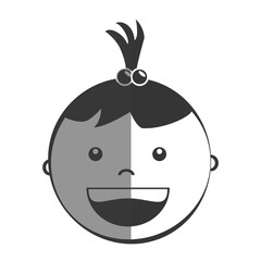 Little girl smiling cartoon design, vector illustration graphic.