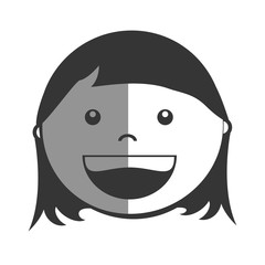 Little girl smiling cartoon design, vector illustration graphic.