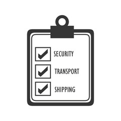 Checklist in black and white colors, vector illustration graphic.