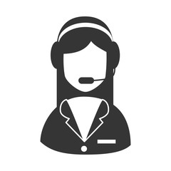 Call center and customer service isolated flat icon, vector illustration graphic.