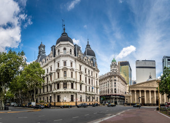 Buildings and Cathedral near Plaza de Mayo - Buenos Aires, Argentina - obrazy, fototapety, plakaty