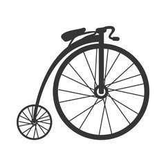 Bike and cycling sport in black and white colors, vector illustration.