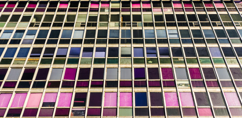 Colorful facade of a modern architecture building in Buenos Aires