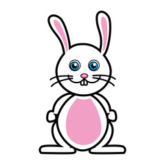 Rabbit cute pet graphic design, vector illustration isolated icon.
