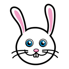 Rabbit cute pet graphic design, vector illustration isolated icon.