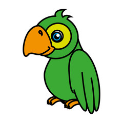 Parrot cute pet graphic design, vector illustration isolated icon.
