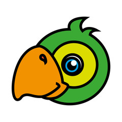 Parrot cute pet graphic design, vector illustration isolated icon.