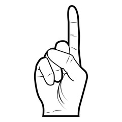 Hand simbolizing a gesture, isolated flat icon vector illustration.