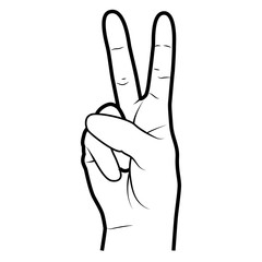 Hand simbolizing a gesture, isolated flat icon vector illustration.