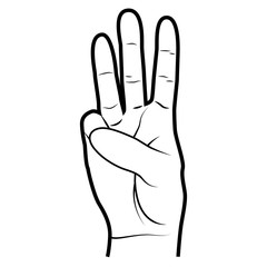 Hand simbolizing a gesture, isolated flat icon vector illustration.